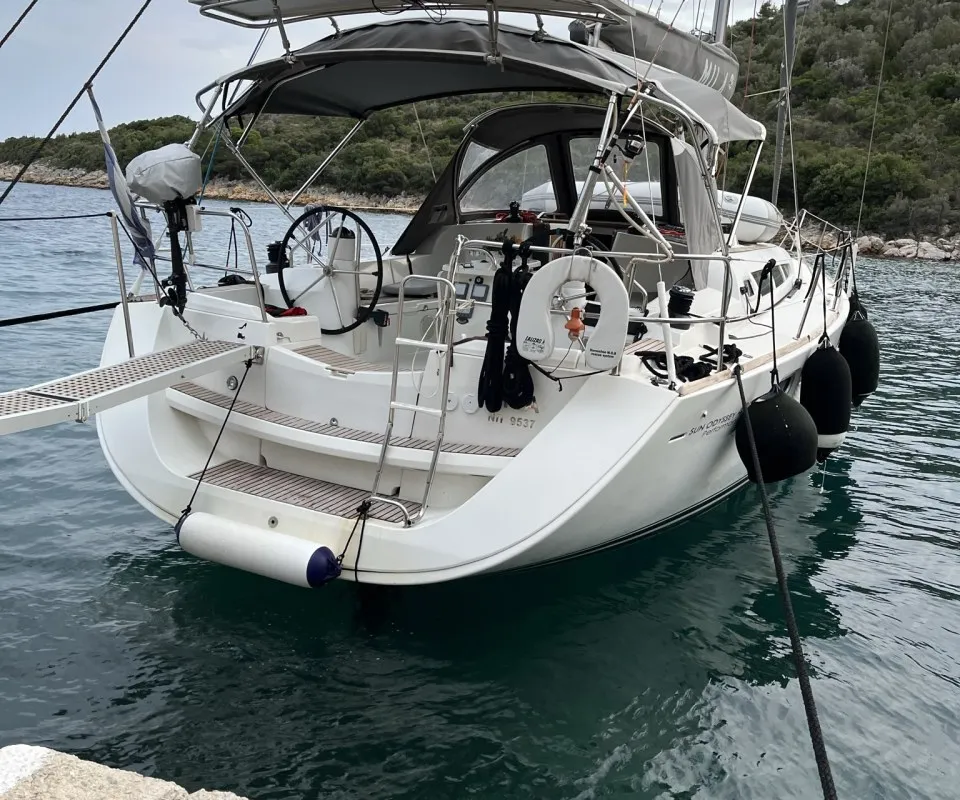 Exterior view of Mila, a Jeanneau Sun Odyssey 42i sailboat at Volos Municipality, Greece