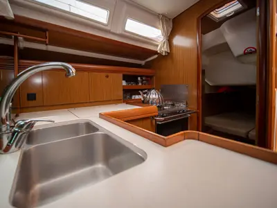 Galley of Mila, a Jeanneau Sun Odyssey 42i sailboat at Volos Municipality, Greece