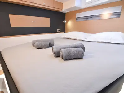 Cabin on Sea Breeze, a Dufour Catamaran 48 catamaran at Parikia, Greece