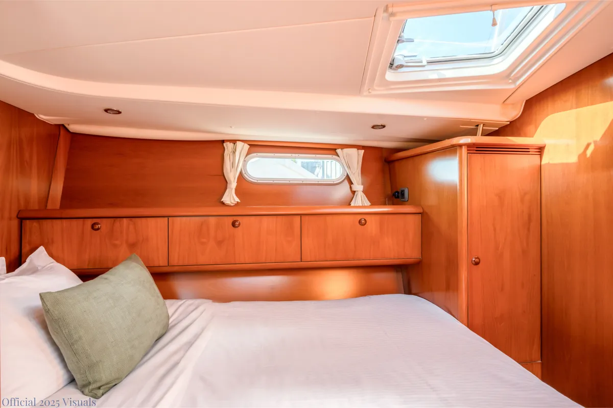 Cabin on Boomerang, a Jeanneau Sun Odyssey 54DS sailboat at Municipal Unit of Ellomenos, Greece