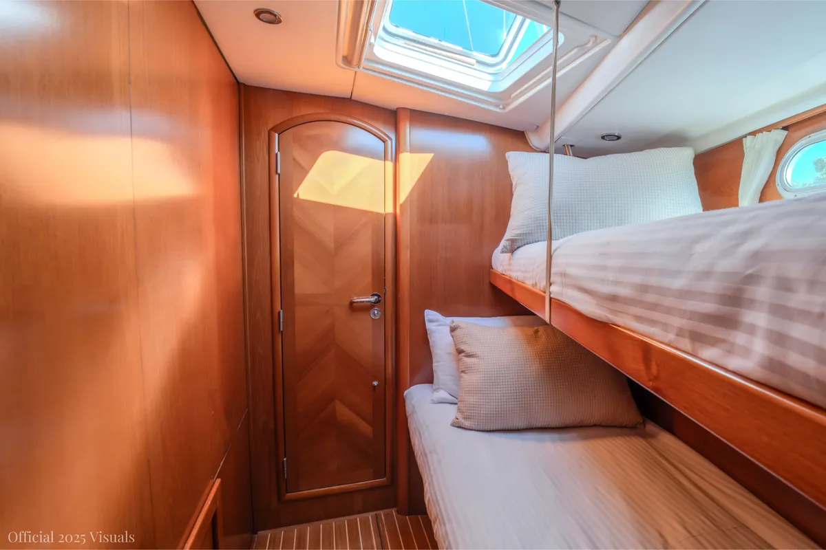 Cabin on Boomerang, a Jeanneau Sun Odyssey 54DS sailboat at Municipal Unit of Ellomenos, Greece