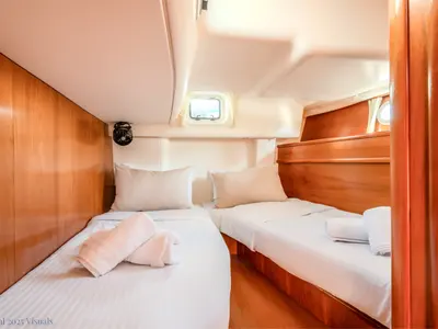 Cabin on Boomerang, a Jeanneau Sun Odyssey 54DS sailboat at Municipal Unit of Ellomenos, Greece
