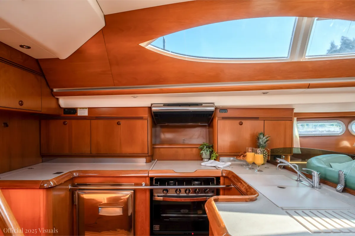 Galley of Boomerang, a Jeanneau Sun Odyssey 54DS sailboat at Municipal Unit of Ellomenos, Greece