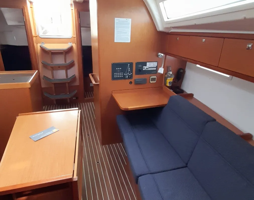 Salon of Nenemia, a Bavaria Cruiser 37 sailboat at Rhodes, Greece