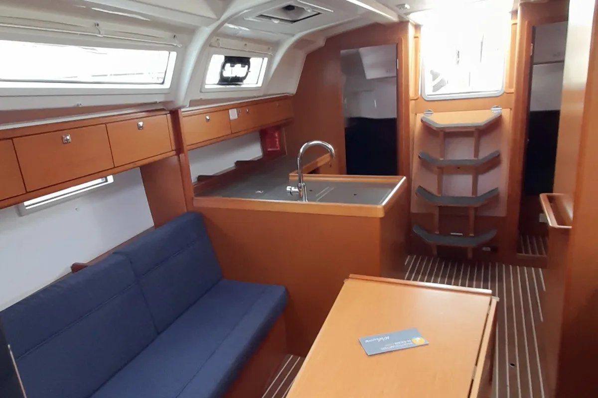 Salon of Nenemia, a Bavaria Cruiser 37 sailboat at Rhodes, Greece