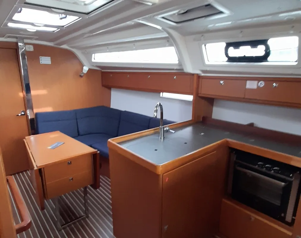 Salon of Nenemia, a Bavaria Cruiser 37 sailboat at Rhodes, Greece