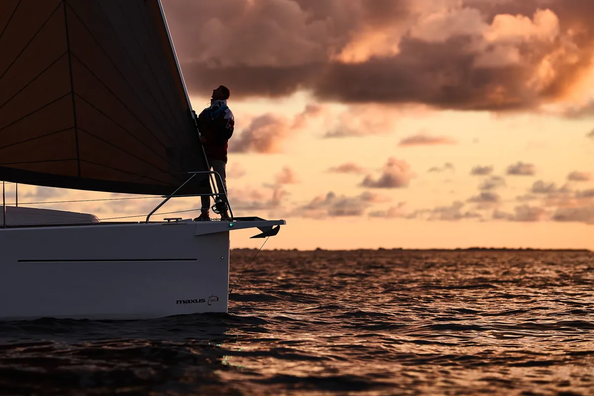 Exterior view of Northman Maxus 35, a sailboat at Valencia, Spain