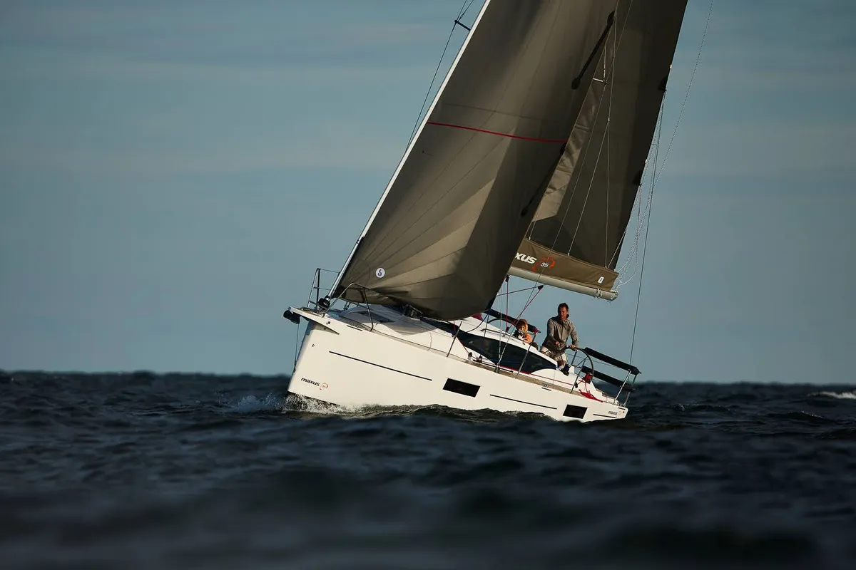 Exterior view of Northman Maxus 35, a sailboat at Valencia, Spain