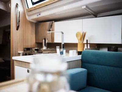 Galley of Northman Maxus 35, a sailboat at Valencia, Spain