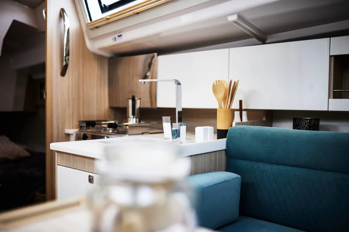 Galley of Northman Maxus 35, a sailboat at Valencia, Spain