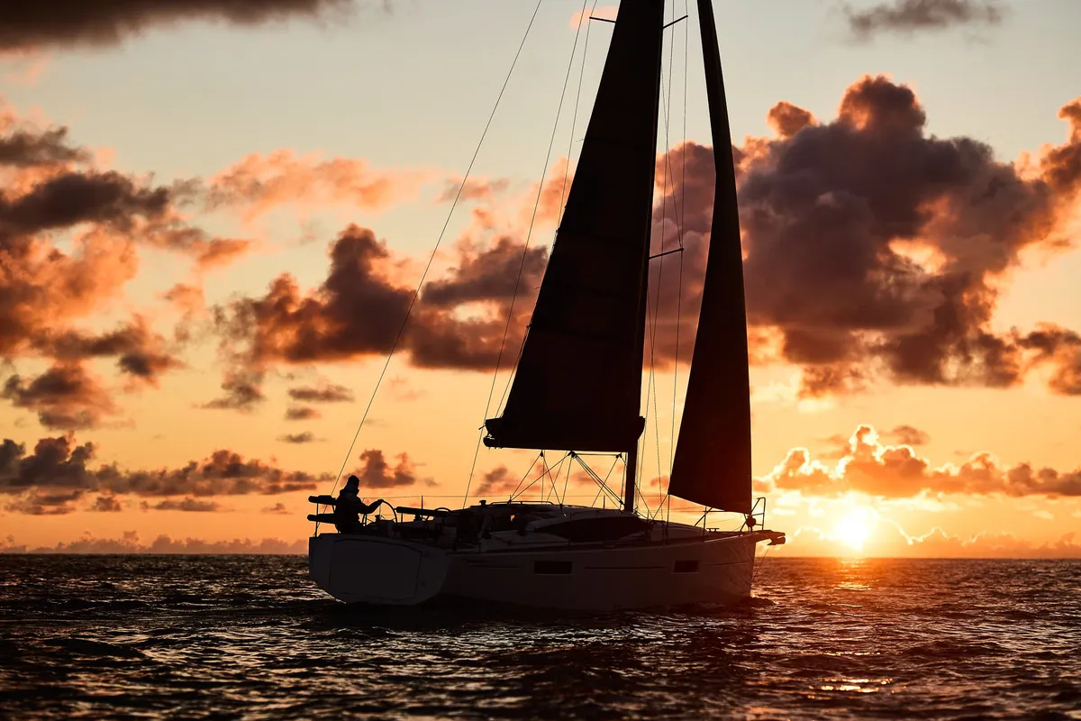 Exterior view of Northman Maxus 35, a sailboat at Valencia, Spain