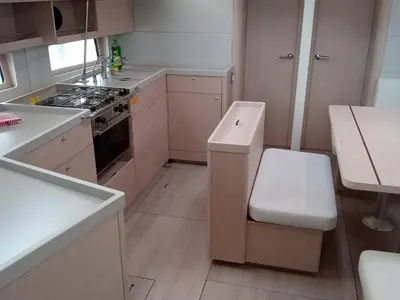 Galley of Skat, a Beneteau Oceanis 46.1 sailboat at Tonnarella, Italy