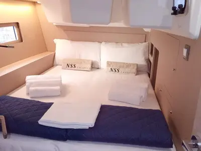 Cabin on Skat, a Beneteau Oceanis 46.1 sailboat at Tonnarella, Italy
