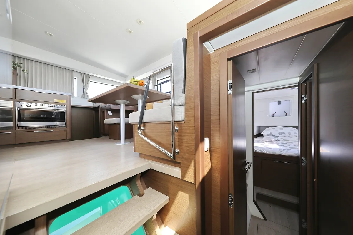 Salon of Tortilla Flat, a Lagoon 40 catamaran at Grad Biograd na Moru, Croatia