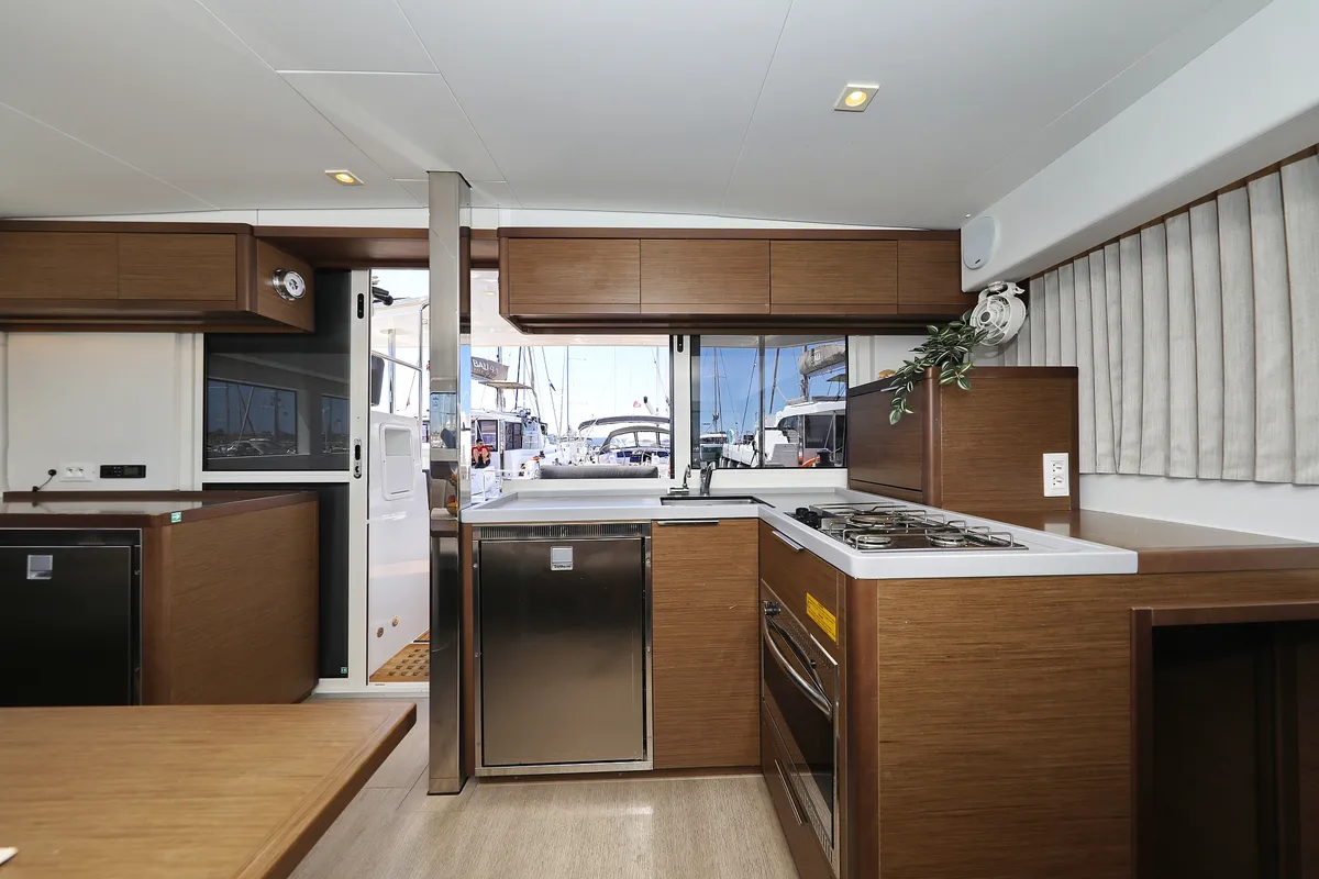 Galley of Tortilla Flat, a Lagoon 40 catamaran at Grad Biograd na Moru, Croatia