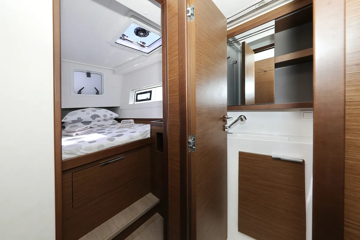 Head on Tortilla Flat, a Lagoon 40 catamaran at Grad Biograd na Moru, Croatia