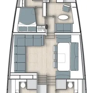 Floor plan of Nadamas, a YYachts Y8 sailboat at Piraeus, Greece
