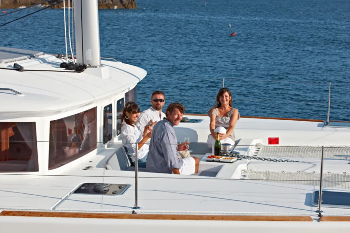 Deck of BigElli, a Lagoon 450 F catamaran at Palma de Mallorca, Spain