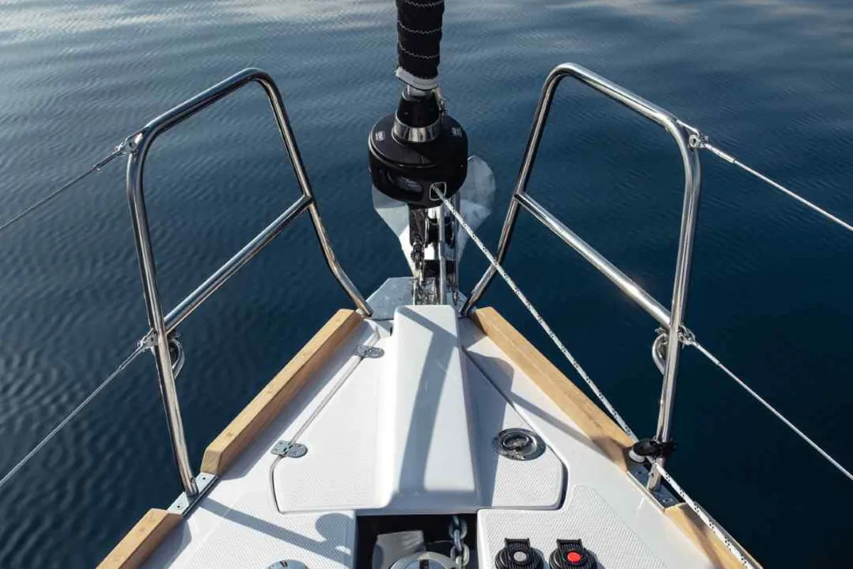 Deck of Liana, a Elan Impression 40.1 sailboat at Athens, Greece