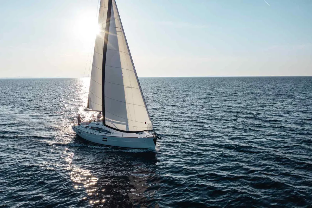 Exterior view of Liana, a Elan Impression 40.1 sailboat at Athens, Greece