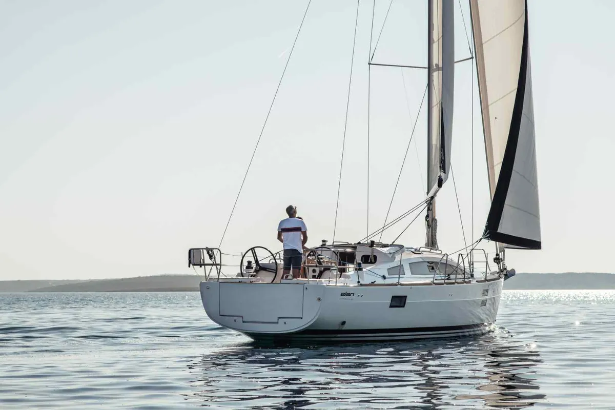Exterior view of Liana, a Elan Impression 40.1 sailboat at Athens, Greece