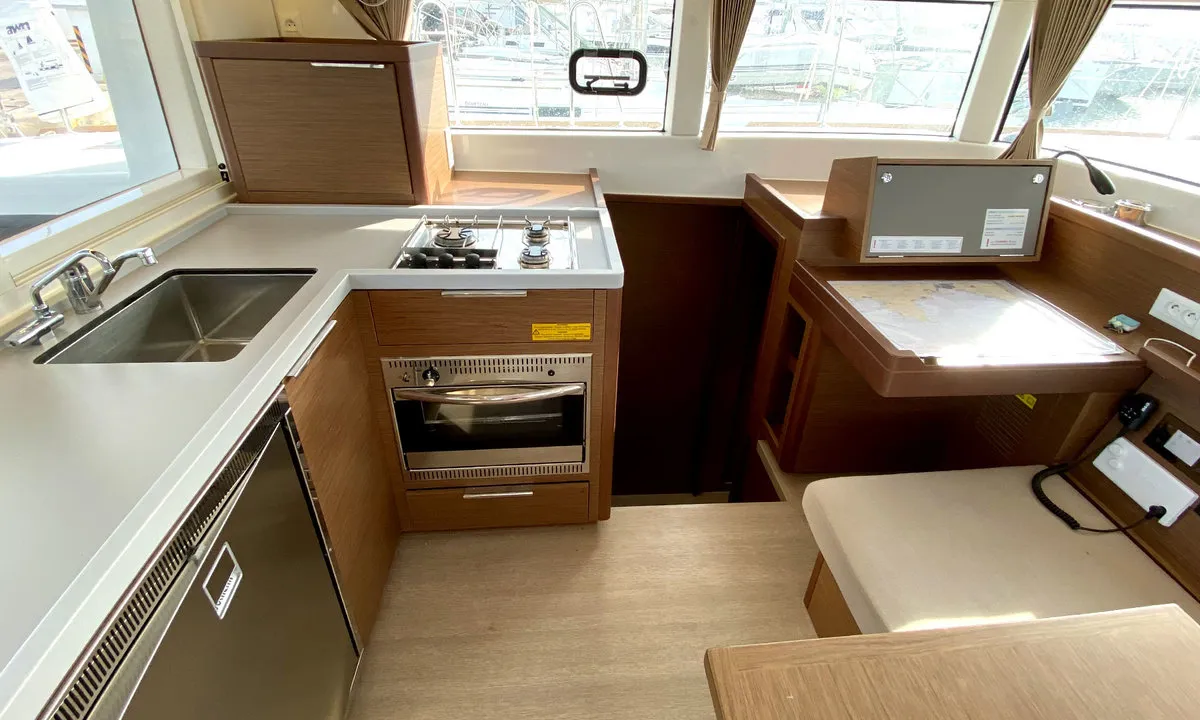 Galley of Sunrise, a Lagoon 40 catamaran at Palma de Mallorca, Spain