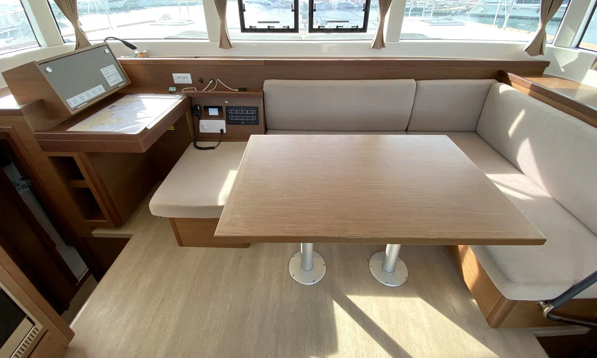 Salon of Sunrise, a Lagoon 40 catamaran at Palma de Mallorca, Spain