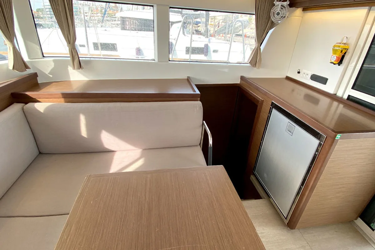 Salon of Sunrise, a Lagoon 40 catamaran at Palma de Mallorca, Spain