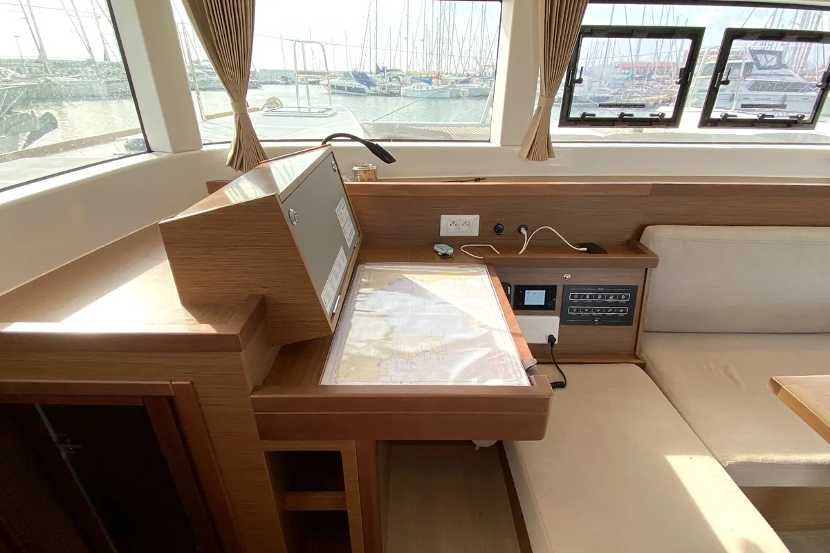 Salon of Sunrise, a Lagoon 40 catamaran at Palma de Mallorca, Spain