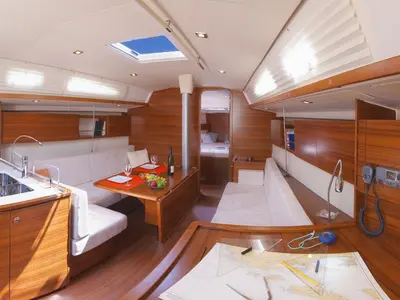 Salon of Crazy Daisy, a AD Boats Salona 41 sailboat at Marmaris, Turkey