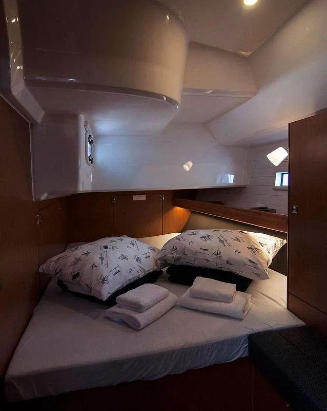Cabin on Adria Myriam, a Bavaria Cruiser 46 sailboat at Split, Croatia