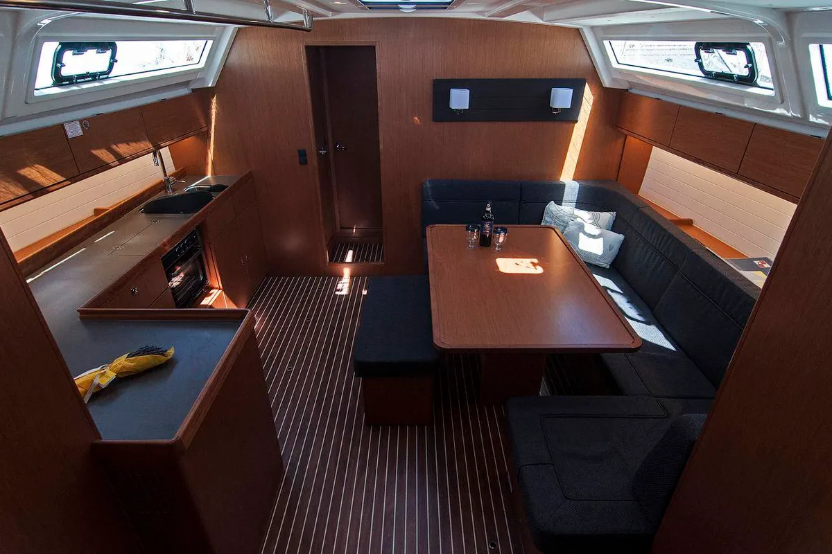 Salon of Adria Myriam, a Bavaria Cruiser 46 sailboat at Split, Croatia