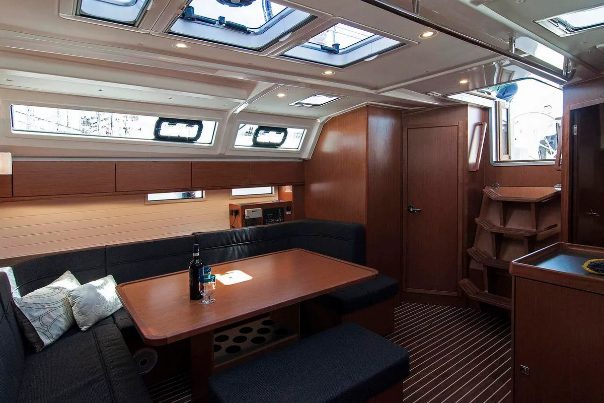 Salon of Adria Myriam, a Bavaria Cruiser 46 sailboat at Split, Croatia