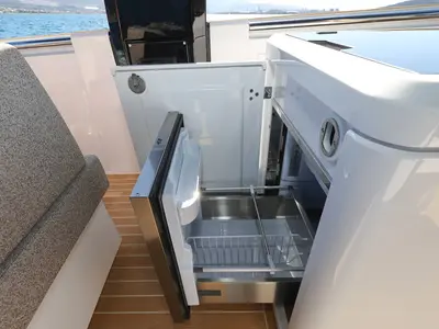 Cabin on Instant Crush, a Fjord 41 XL motor yacht at Grad Kaštela, Croatia