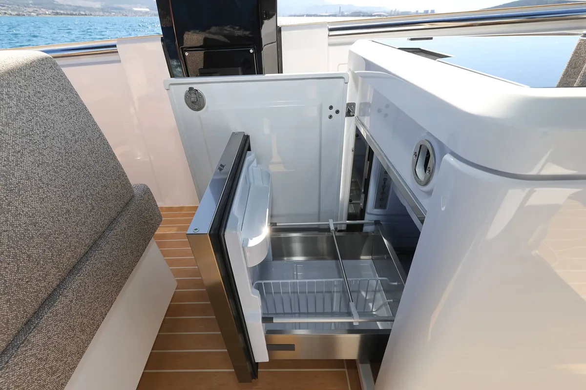 Cabin on Instant Crush, a Fjord 41 XL motor yacht at Grad Kaštela, Croatia