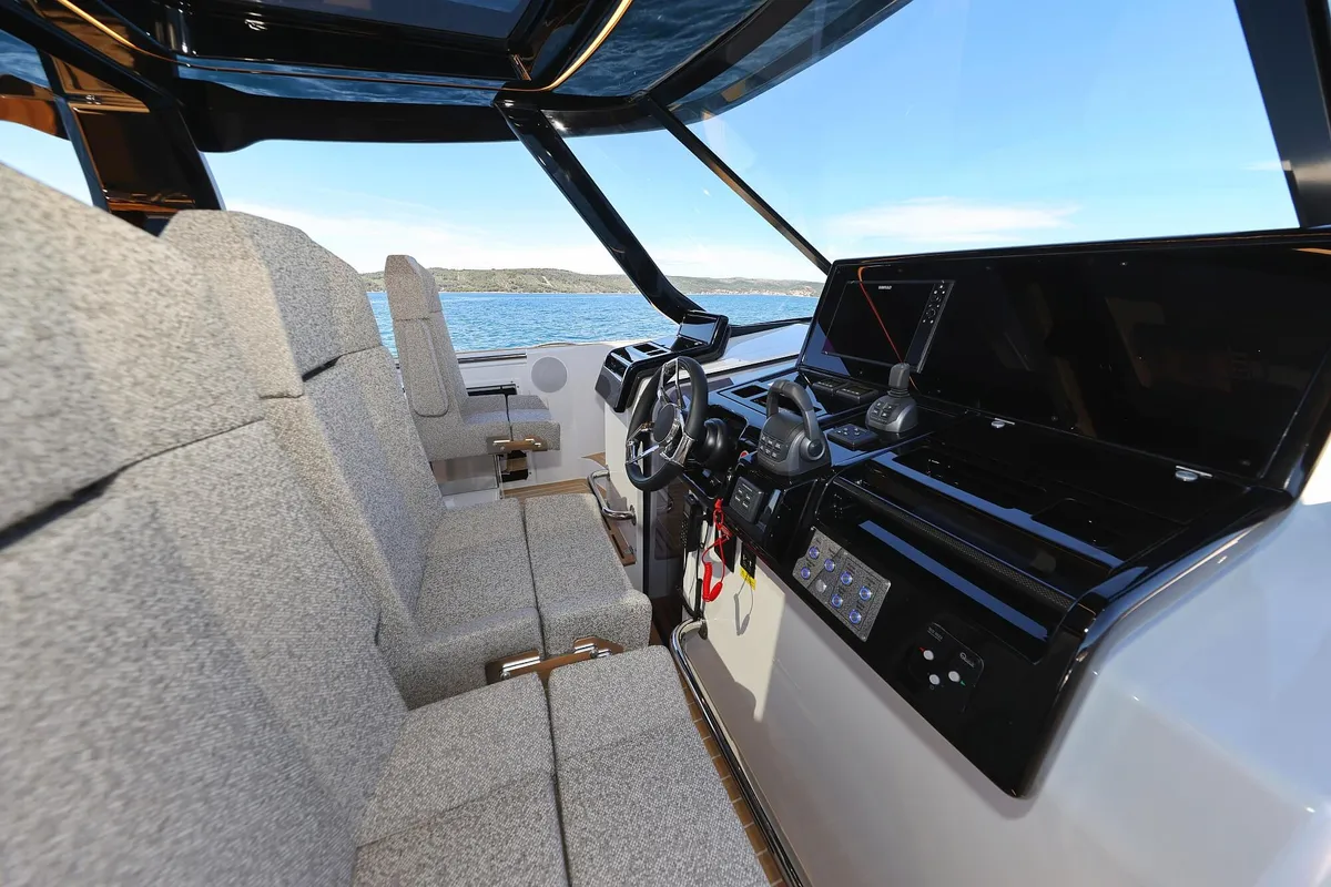 Cabin on Instant Crush, a Fjord 41 XL motor yacht at Grad Kaštela, Croatia