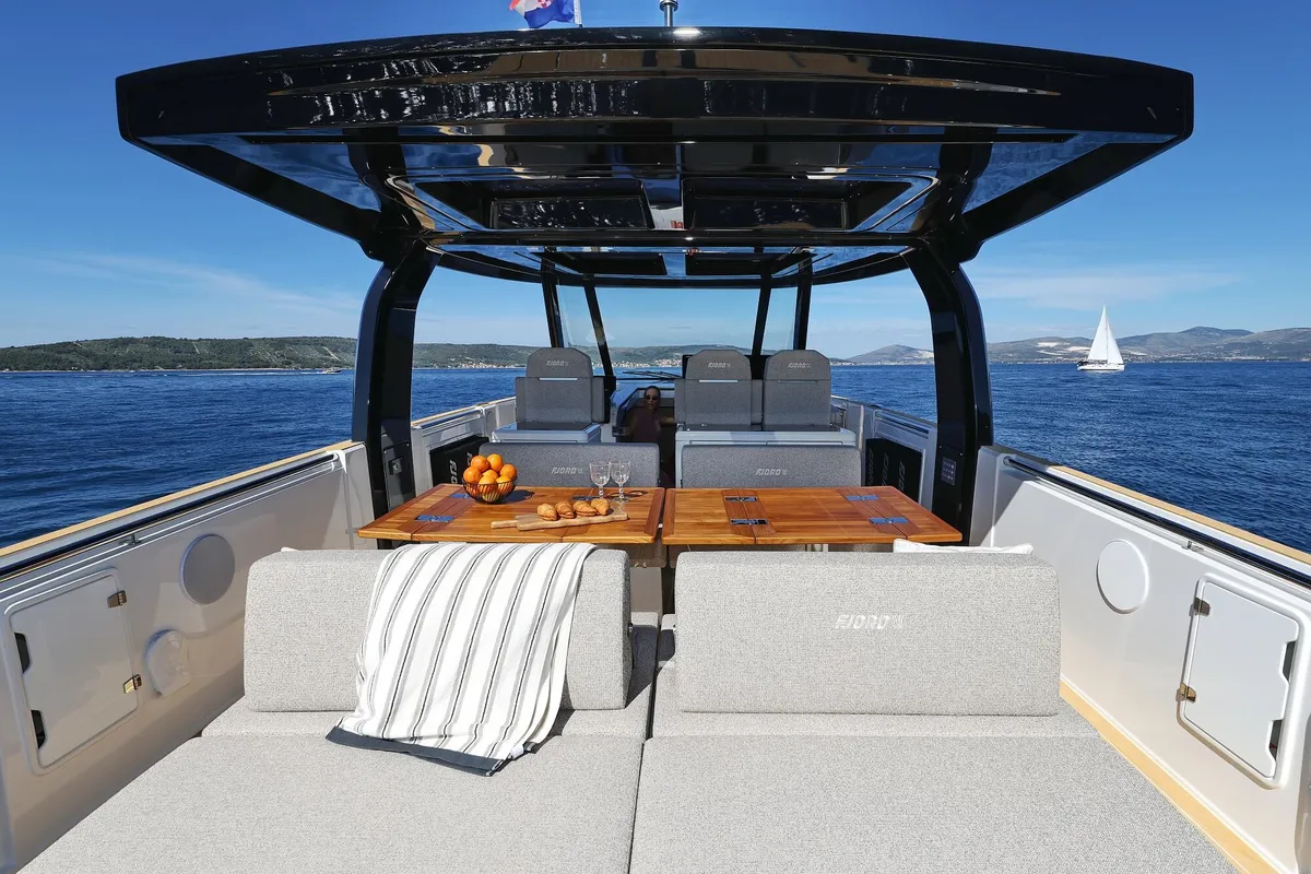 Instant Crush, a Fjord 41 XL motor yacht at Grad Kaštela, Croatia
