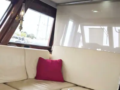 Salon of Dreamaway, a Gulet Waverunner 55 motor yacht at Olbia, Italy