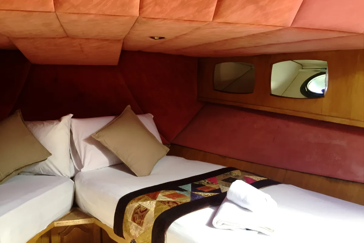 Cabin on Dreamaway, a Gulet Waverunner 55 motor yacht at Olbia, Italy