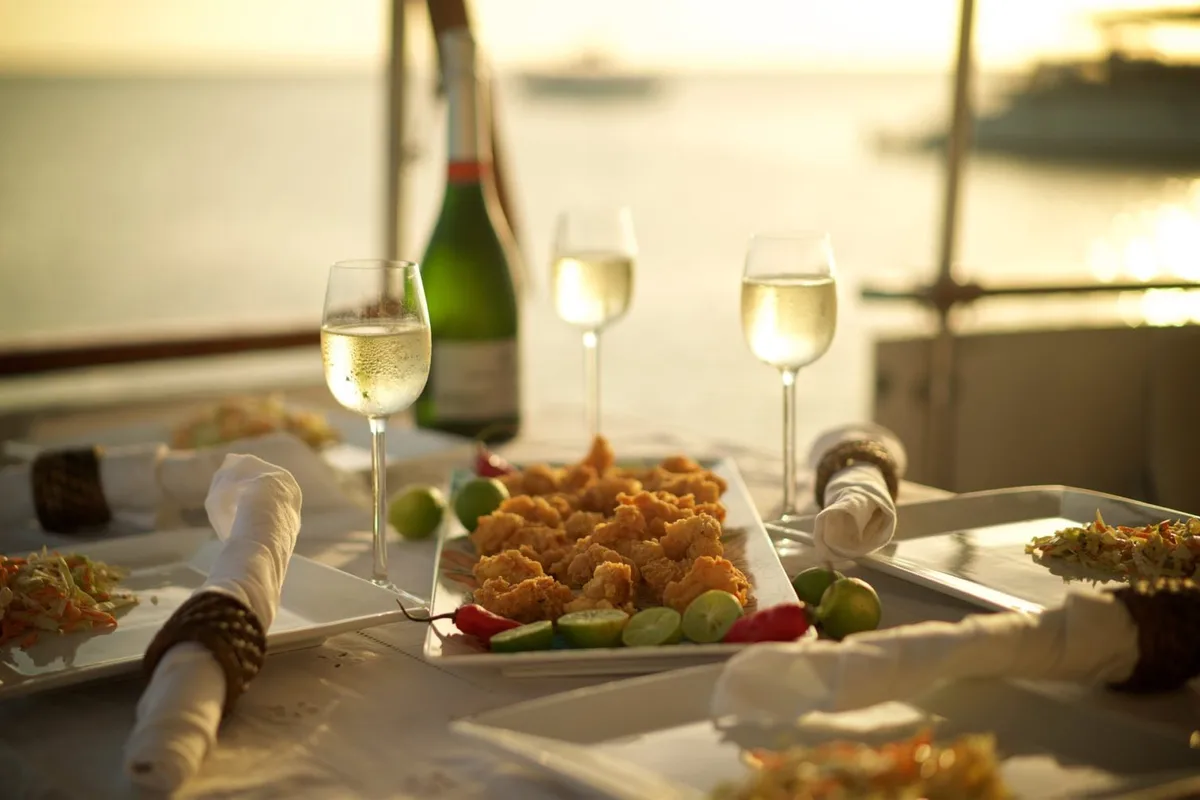 Deck of Dreamaway, a Gulet Waverunner 55 motor yacht at Olbia, Italy