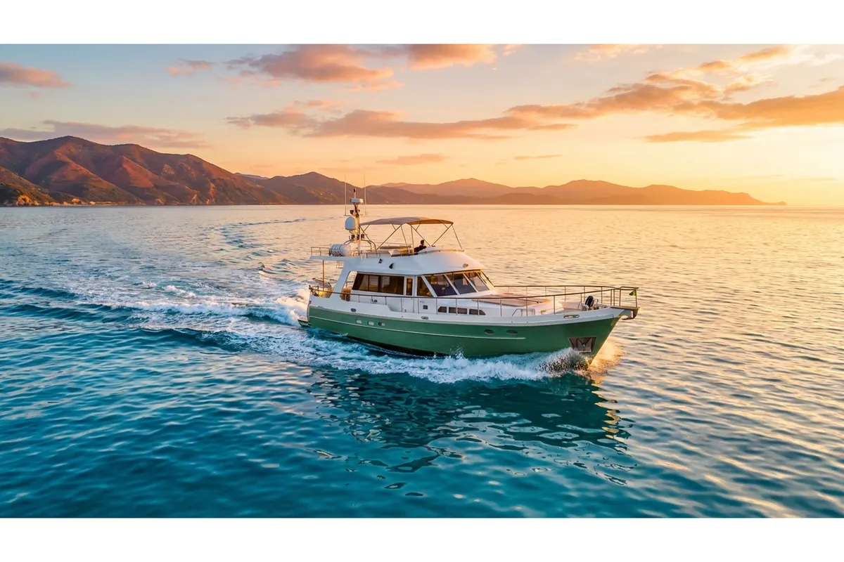Exterior view of Dreamaway, a Gulet Waverunner 55 motor yacht at Olbia, Italy