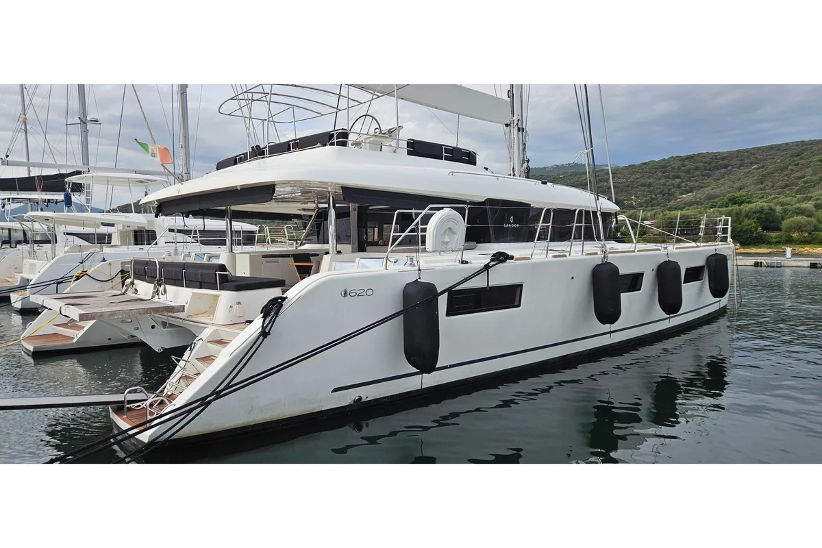 THE SUN, a Lagoon 620 catamaran at Olbia, Italy