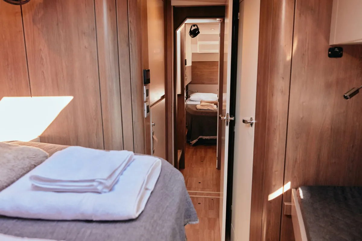 Cabin on Gemini, a Bali Catspace catamaran at Marmaris, Turkey