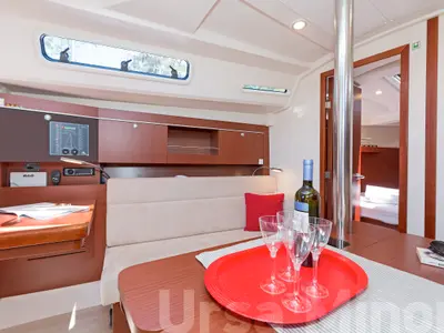Salon of Ursa Minor, a Hanse 345 sailboat at Preveza, Greece