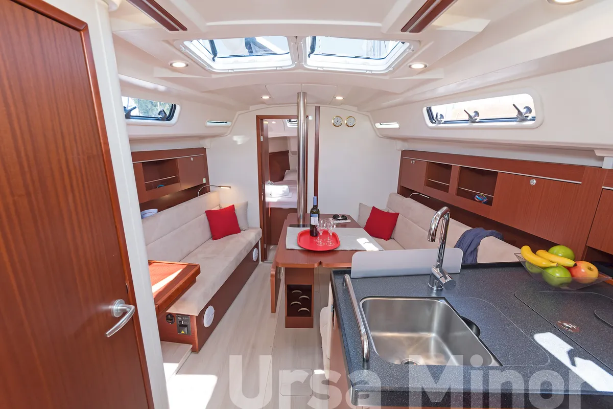 Salon of Ursa Minor, a Hanse 345 sailboat at Preveza, Greece