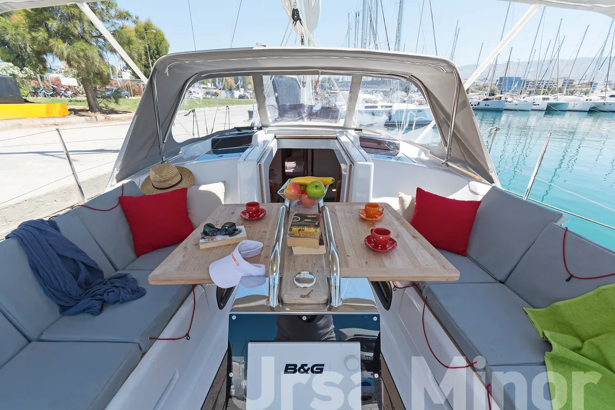 Deck of Ursa Minor, a Hanse 345 sailboat at Preveza, Greece