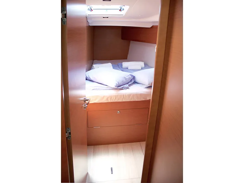 Cabin on Achilles, a Jeanneau Sun Odyssey 509 sailboat at Lavreotiki Municipal Unit, Greece