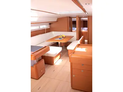 Salon of Achilles, a Jeanneau Sun Odyssey 509 sailboat at Lavreotiki Municipal Unit, Greece