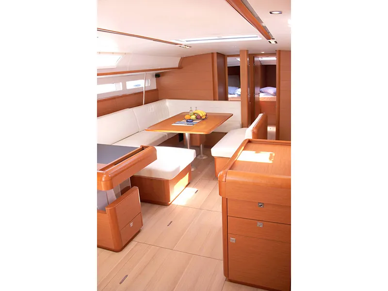 Salon of Achilles, a Jeanneau Sun Odyssey 509 sailboat at Lavreotiki Municipal Unit, Greece