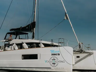 Salon of Meea, a Lagoon 40 catamaran at Grad Šibenik, Croatia